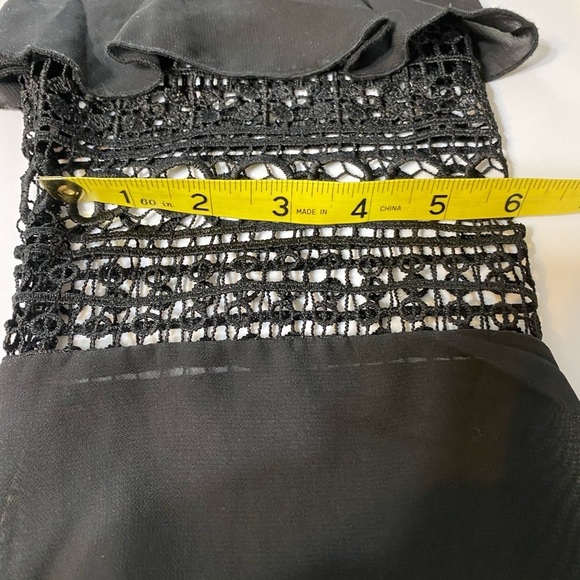 Anthony blouse sheer lace insert long  sleeve Black Medium 100% poly - Picture 7 of 9